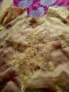 Elegant Yellow Embroidered Kurti Set
