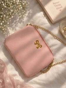 Chic Pink Bow Crossbody Bag