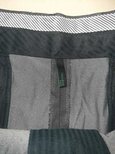 BENETTON Men’s Charcoal Grey Formal Trousers