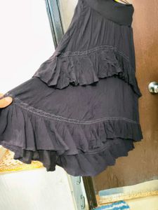 ZARA Bohemian Tiered Ruffle Maxi Skirt
