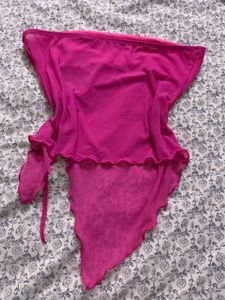 Sheer Pink Top with Tie Detail