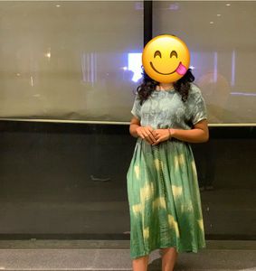 Green Tie-Waist Midi Dress