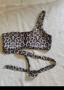 Shein  One-Shoulder Leopard Print Bikini To