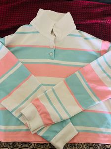 Striped Long Sleeve Crop Top