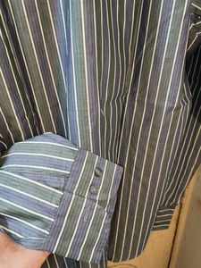 Benetton Men's Striped Dress Shirt