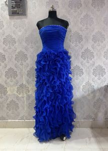 Stunning Royal Blue Ruffled Gown