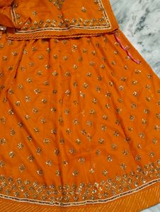 Orange Indian Lehenga Choli Set