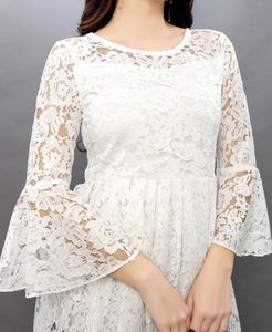 casual regular sleeves printed women white top - L