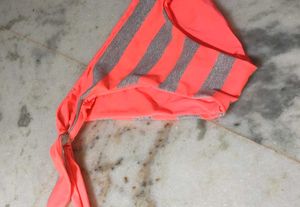 Orange &amp; Silver Striped Bikini Bottom