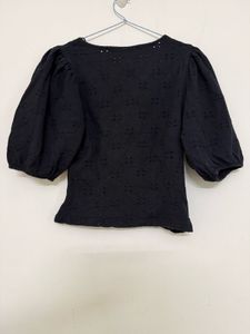 Stylish Black Puff Sleeve Blouse