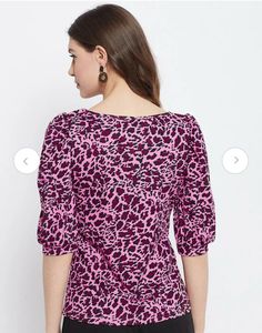 Pink Animal Print Top XL