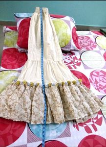 Peach Kurta Set With Gharara