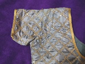 Elegant Grey Embroidered Blouse