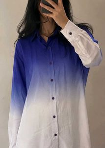 Ombre Blue & White Button-Down Shirt