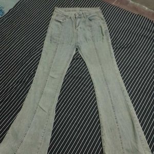 Vintage Wash Flared Jeans