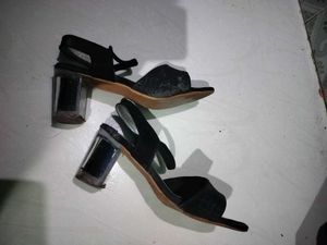 Black Block Heel Sandals