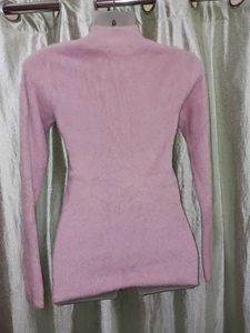 Fuzzy Lavender Turtleneck Sweater