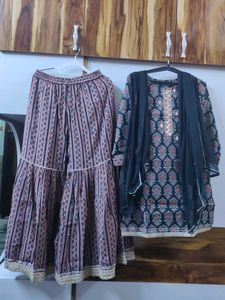 Silk Sharara Suit Set - 40 Bust