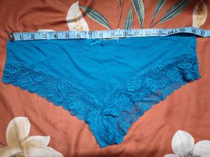 Teal Lace Trim Briefs