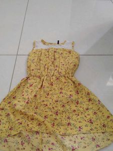 Floral Yellow Kids Dress