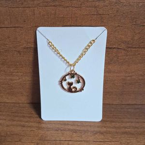 Cute Cat &amp; Stars Pendant Necklace