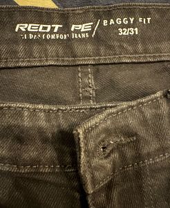 RedTape Black Baggy Denim Jeans