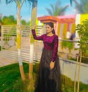Sparkling Sequin Full Sleeve Gown
