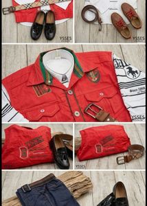Stylish Boys Red Vest and Denim Jeans Set