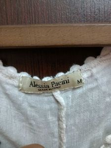 linen white lace Sleeve coquette oversized Top