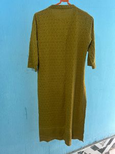 Embroidered Mustard Yellow Kurta
