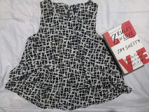 Monochrome Grid Peplum Top 🖤🤍