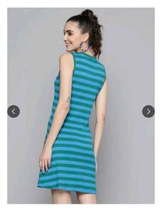 Sassafras blue sleeveless striped dress