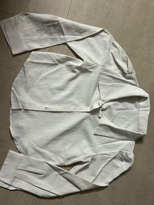 Textured White Long Sleeve Shirt