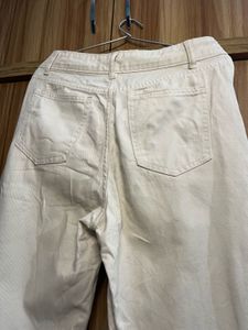 Beige Straight Leg Pants