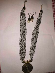 Boho Beaded Necklace &amp; Earrings Set