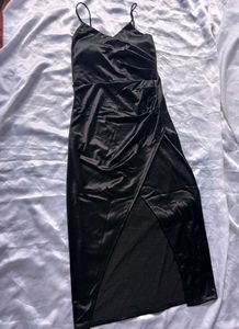 Cocktail Padded Satin Black Dress 🖤