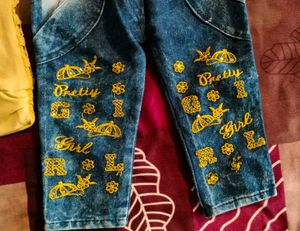 New Cute Yellow Top &amp; Jeans Set