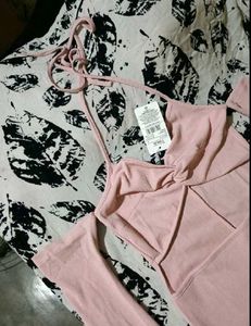 Pink Twist Front  Maxi dress