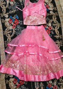 Pink Sequin Lehenga Set