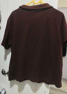Comfy Brown Button-Up Top