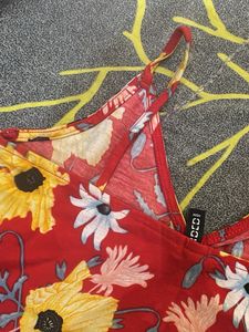 Red Floral Cami Top