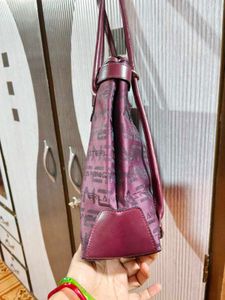 Lancaster Burgundy Monogram Shoulder Bag