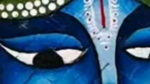 Handmade Shiva Parvati Bamboo Soop Wall Art | Hand