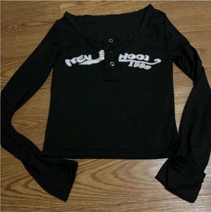 Y2K Long Sleeve Ribbed Knit Crop Top