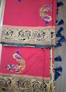 Beautiful Peacock Motifs Saree