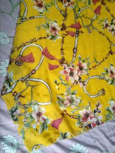Vibrant Yellow Floral Print Top
