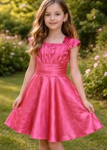 Pink Satin Party Dress
