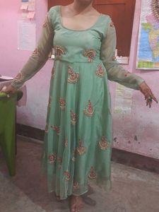 Mint Green Embellished Anarkali Dress