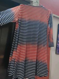 Striped Open Front Cardigan