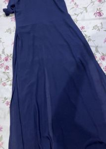 Elegant Navy Embellished Maxi Dress